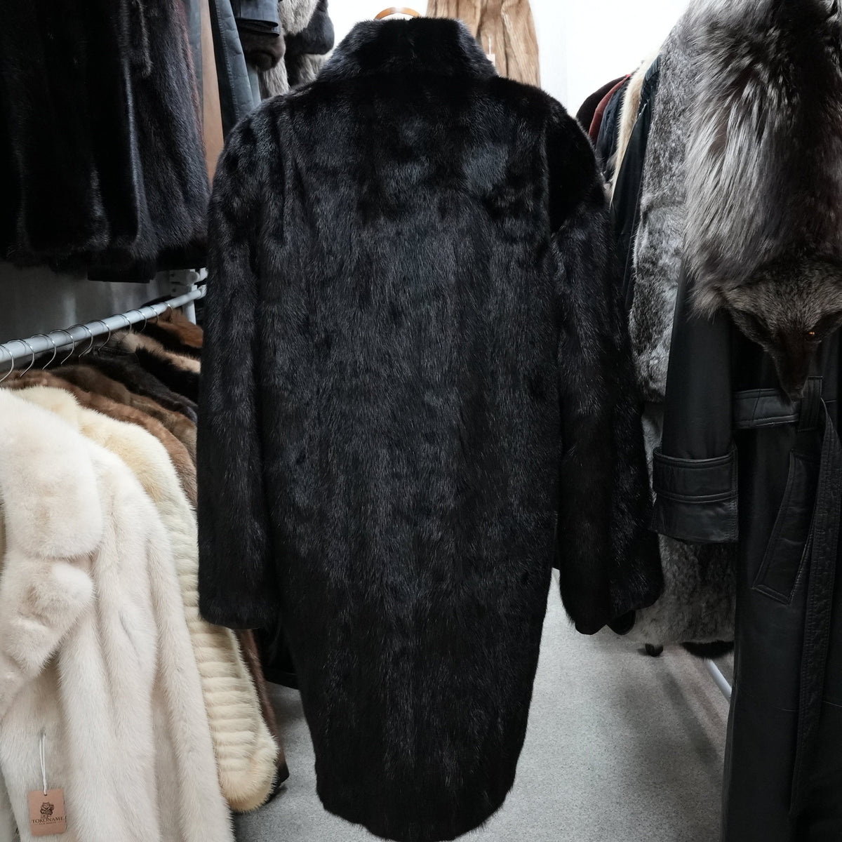 Men Reversible Mink and Lamb Leather Coat - Genuine Vintage Fur From Japan
