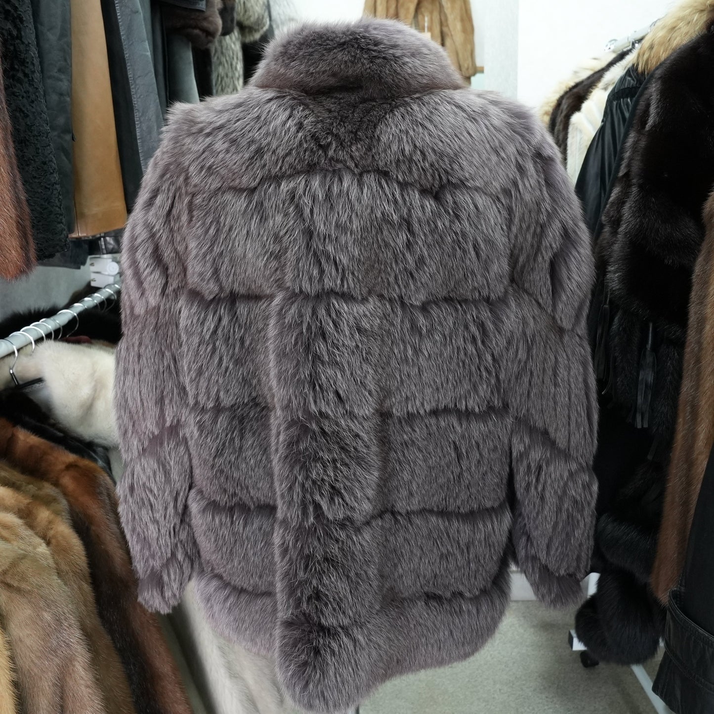 Amethyst Deyd Fox Fur Coat EMBA - Genuine Vintage Fur From Japan