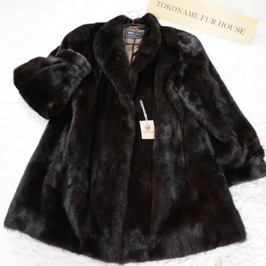SAGA MINK Dark mink Half Coat - Genuine Vintage Fur From Japan