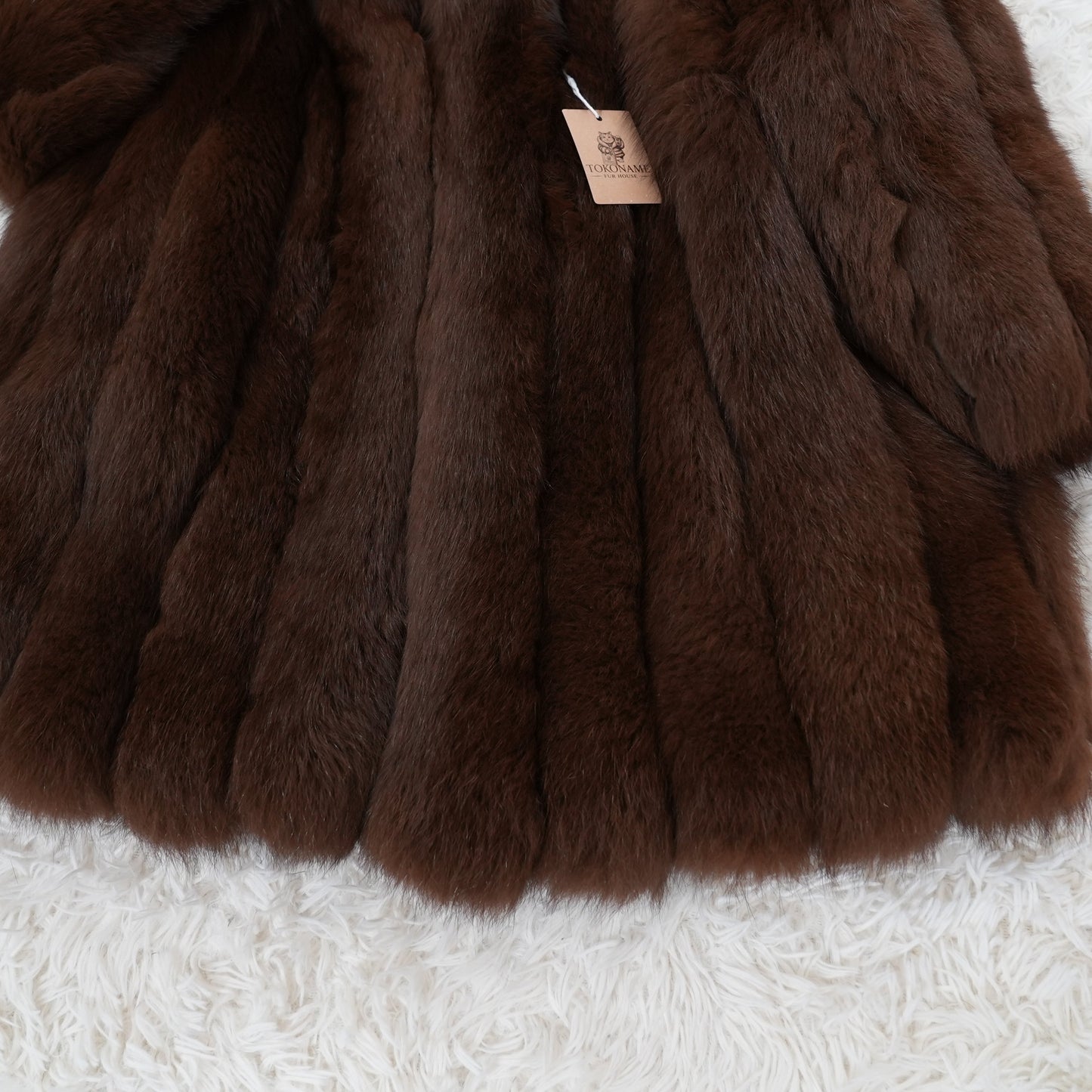 Brown Dyd Fox Coat - SAGA FOX Genuine Vintage Fur Japan