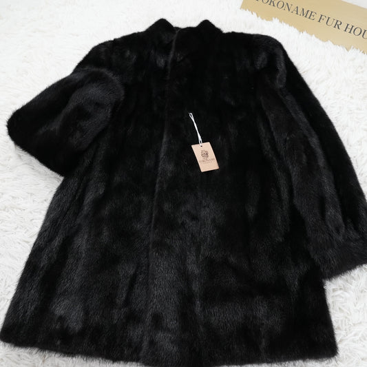 Black SAGA MINK Fur Jacket - Vintage Fur Japan