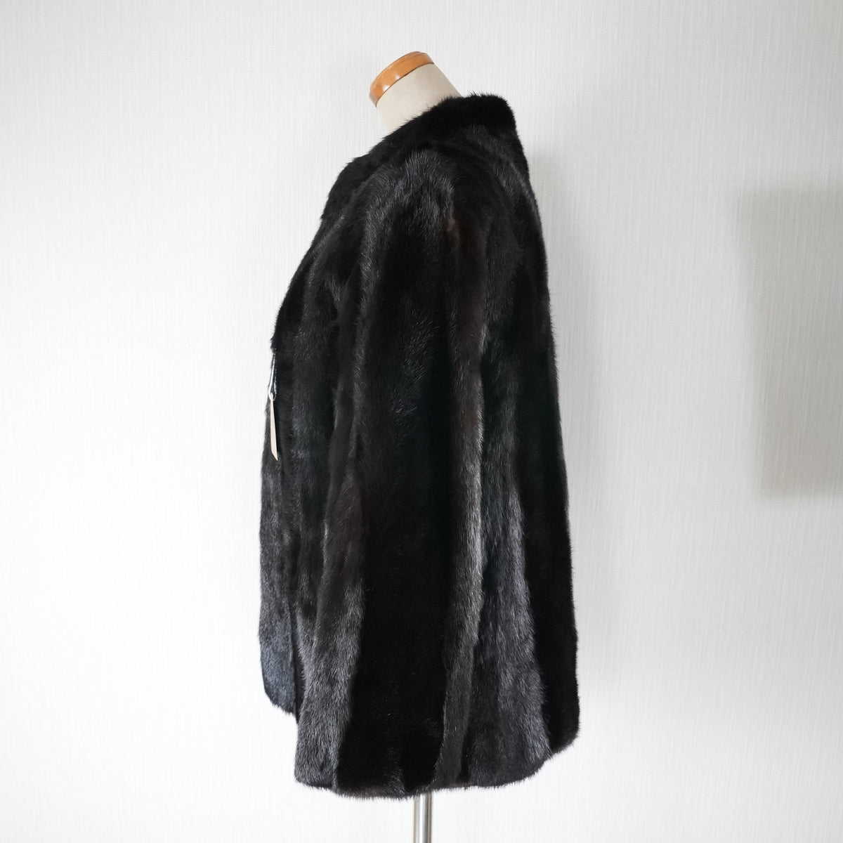 Dark Mink Stripe Design Coat Moonbat Fur - Genuine Vintage Fur From Japan