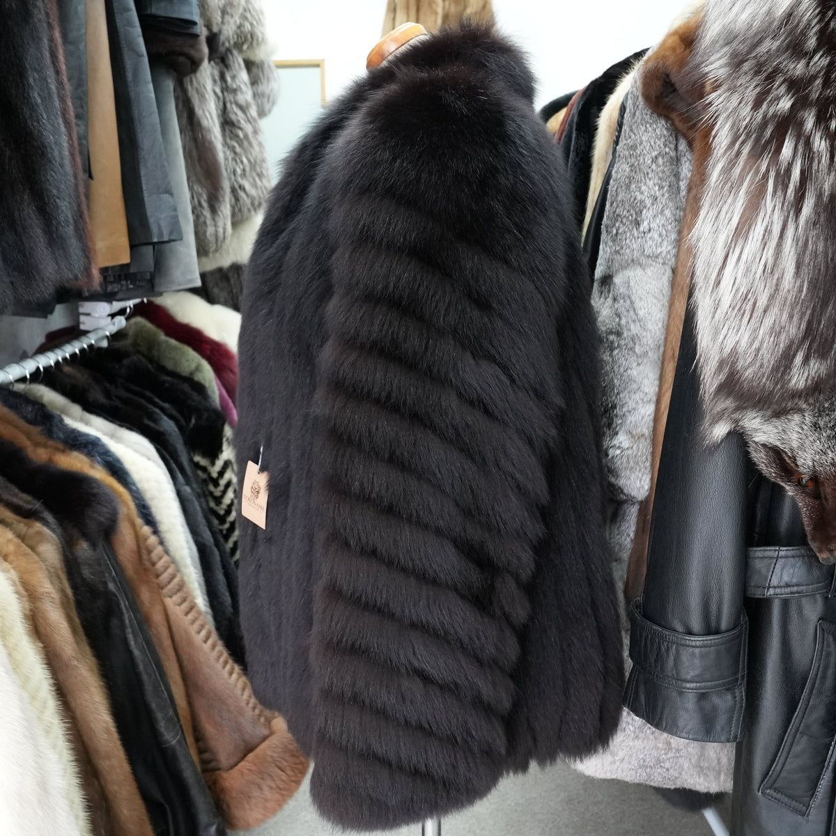 Dark Brown Dyed SAGA FOX Coat - Genuine Vintage Fur From Japan