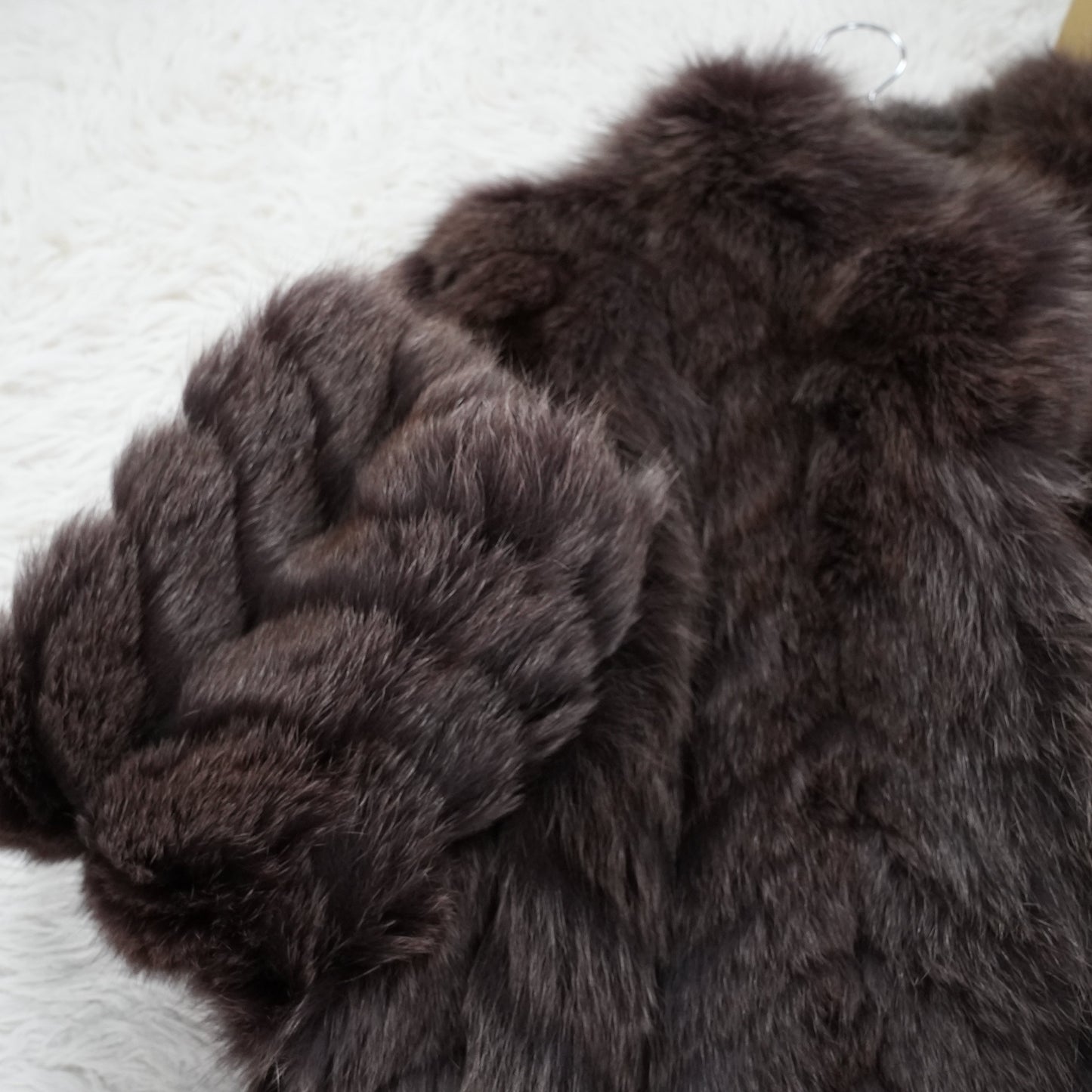 Dark Bronw Dyed Fox Fur Coat - Genuine Vintage Fur From Japan