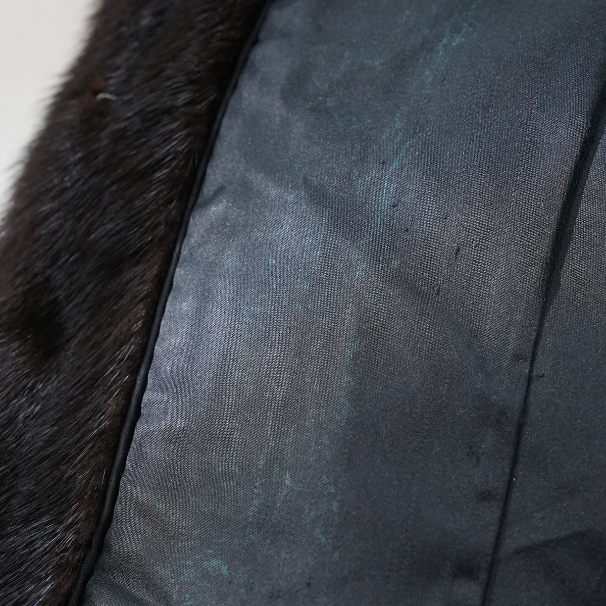 Dark Mink Stripe Design Coat Moonbat Fur - Genuine Vintage Fur From Japan