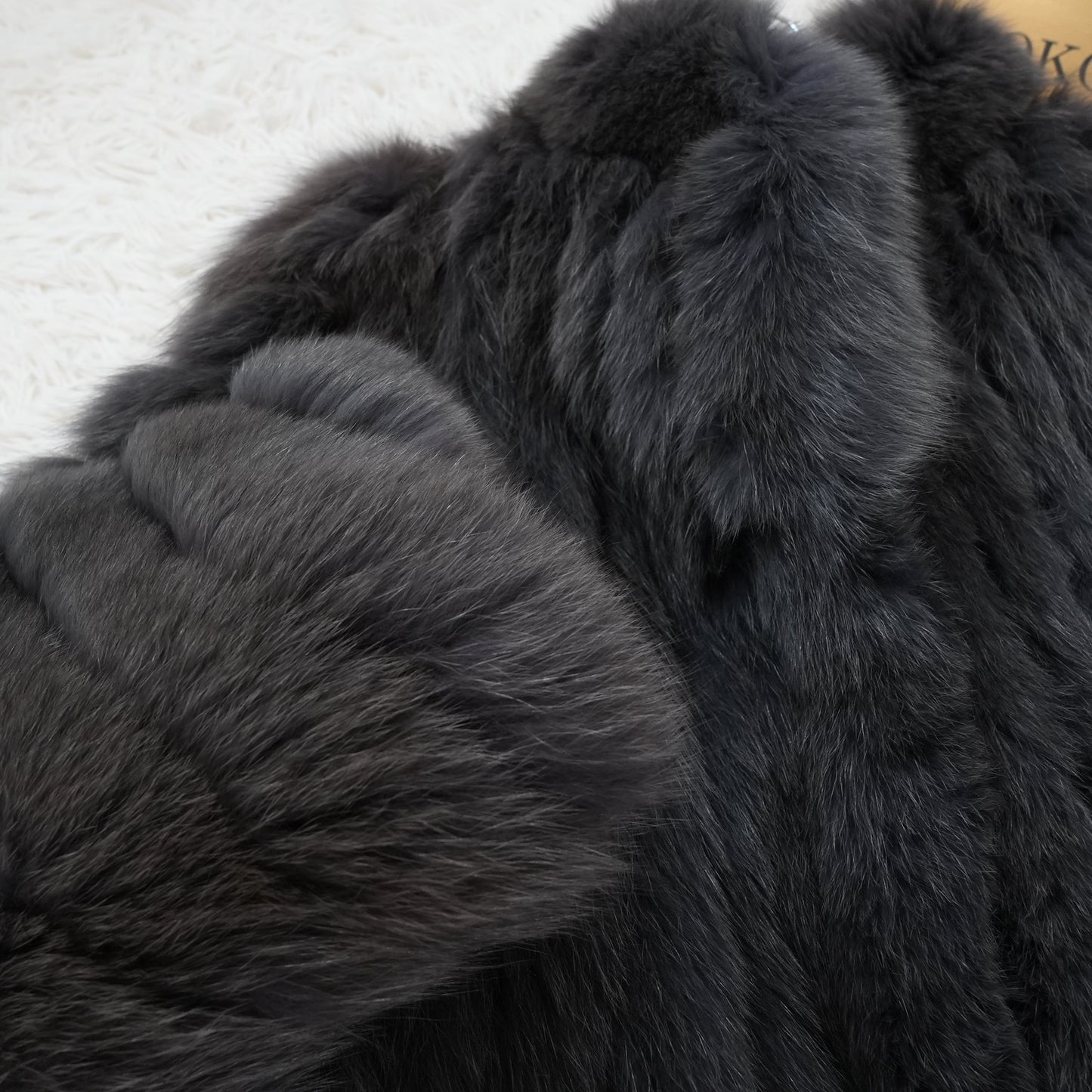 Gray Dyed Fox Fur Coat SAGA FOX - Genuine Vintage Fur From Japan