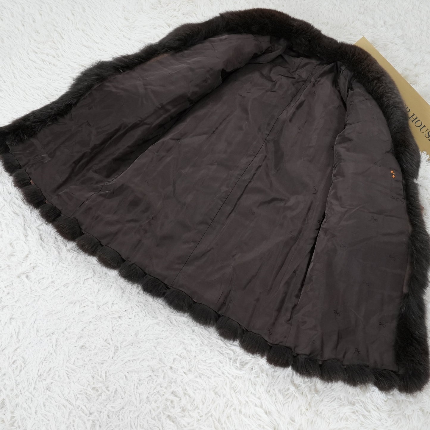 Brown Dyed Fox Fur Semi-Long Coat - Genuine Vintage Fur From Japan