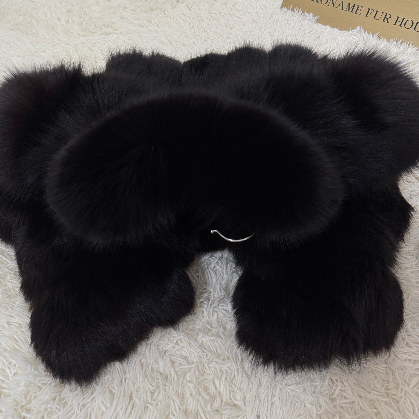 Black Dye Fox Coat - SAGA ROYAL FOX Genuine Vintage Fur Japan