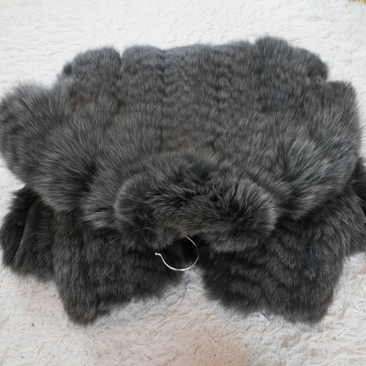Gray Dyed Fox Fur Coat nakamur fur - Genuine Vintage Fur From Japan