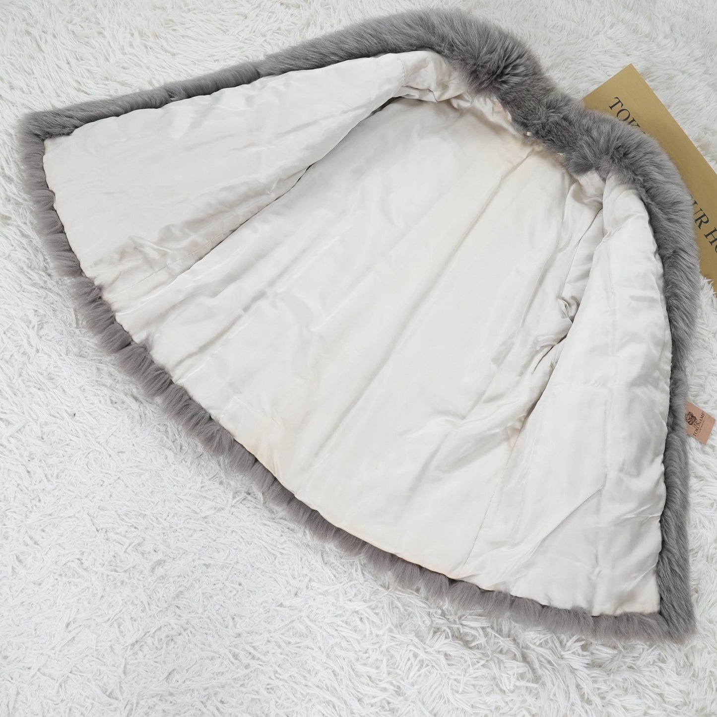 Gray Dyed Fox Fur Coat - Genuine Vintage Fur From Japan