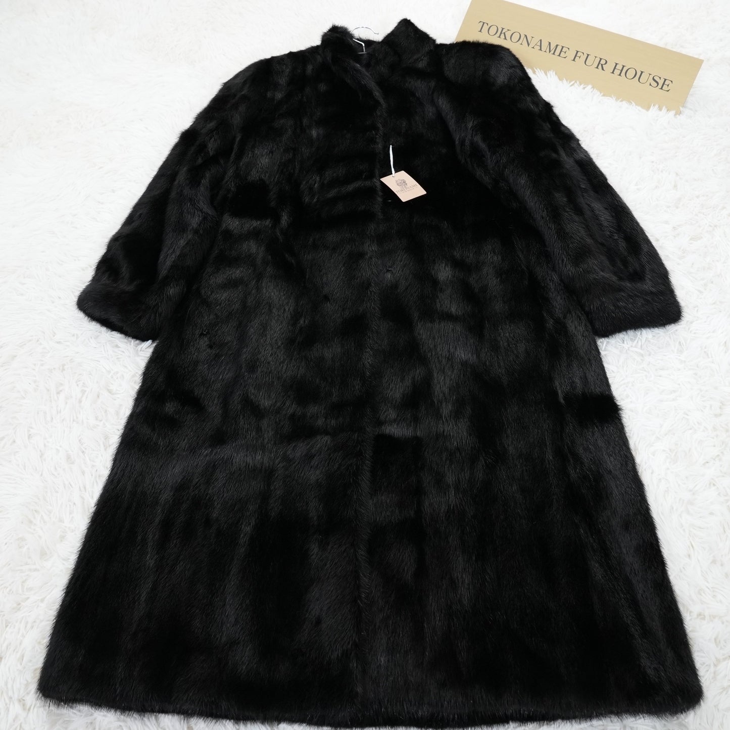 Black Mink Long Coat - SAGA MINK Genuine Vintage Fur Japan