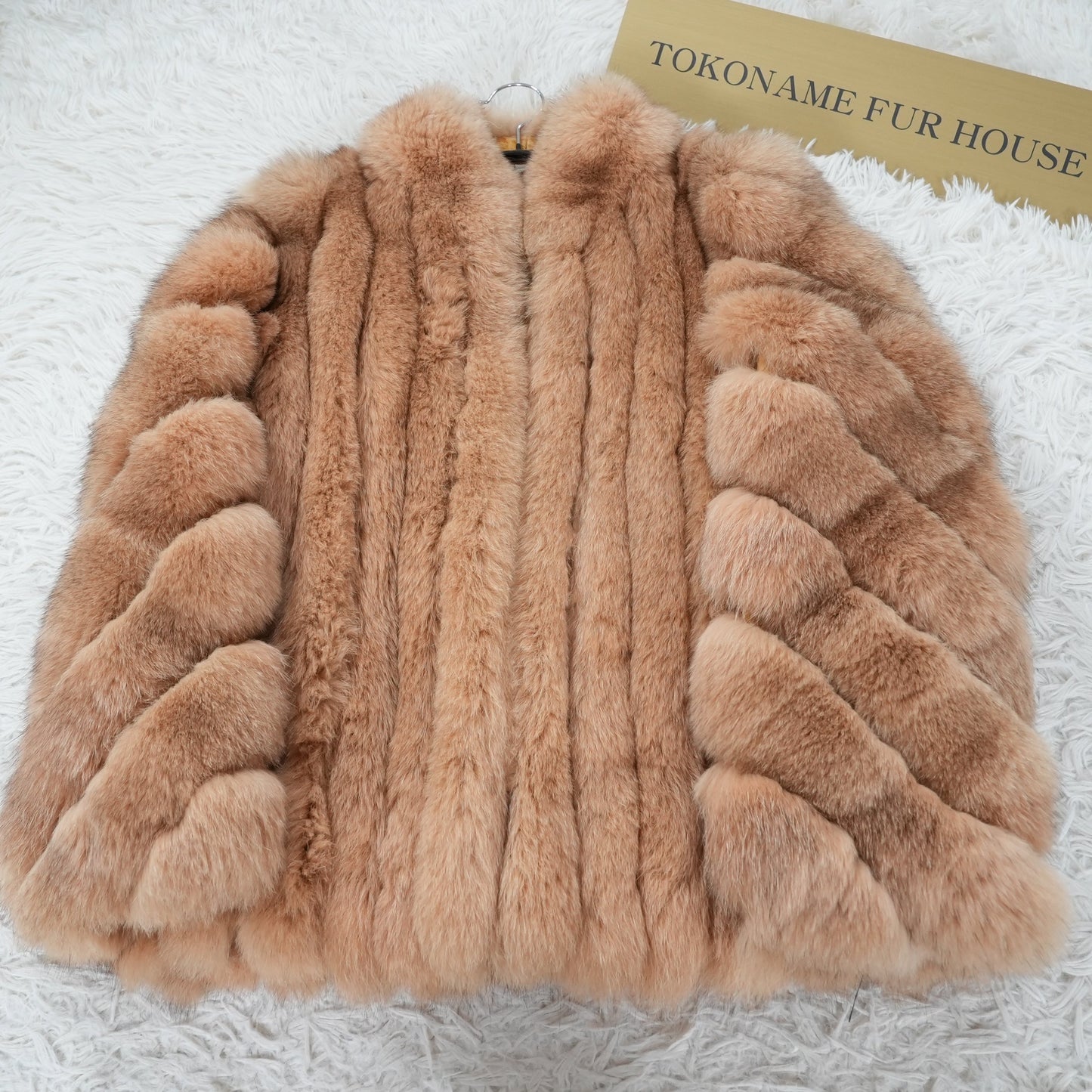 Beige Dyed Fox Fur Coat - Genuine Vintage Fur From Japan