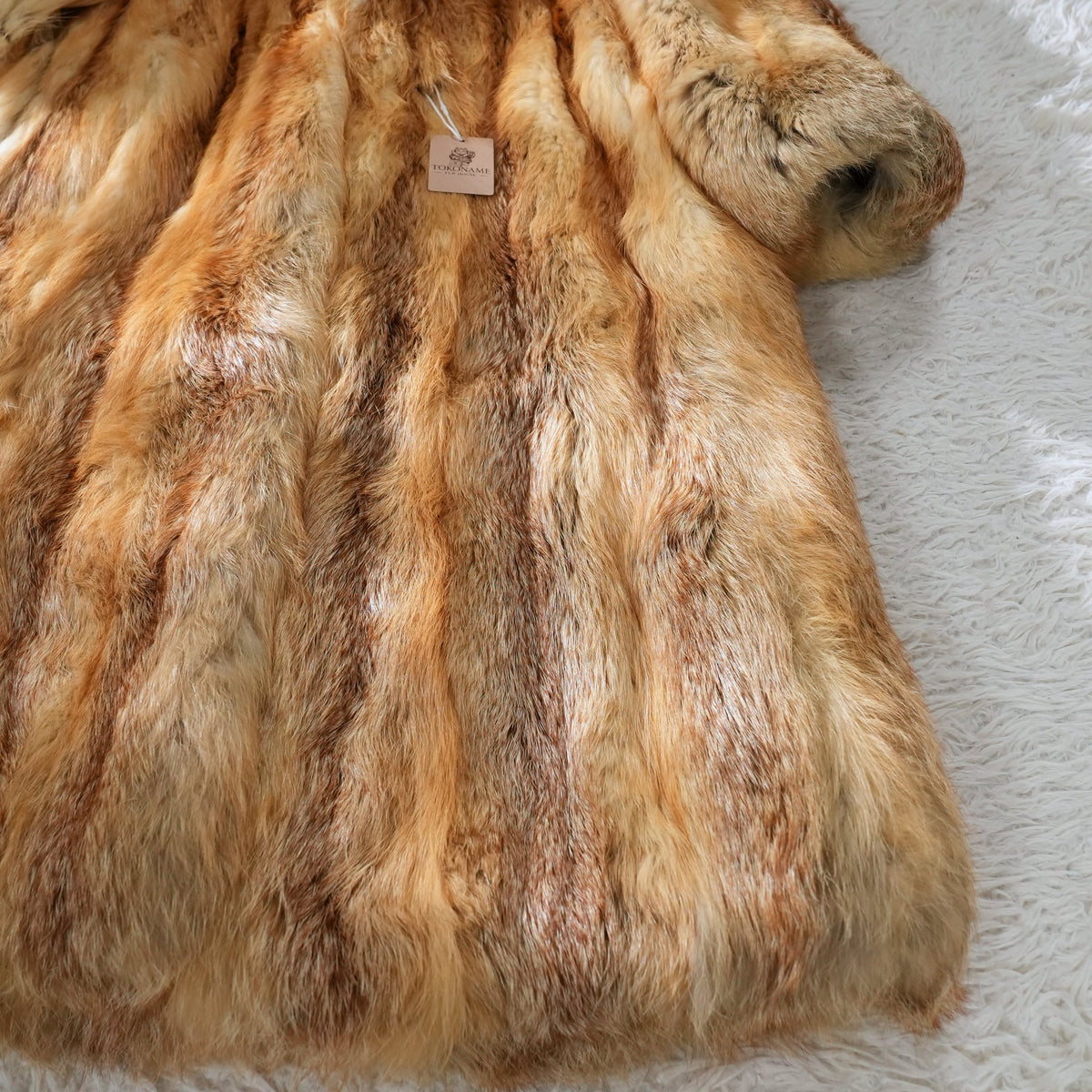 Red Fox Fur Long Coat L fur - Genuine Vintage Fur From Japan