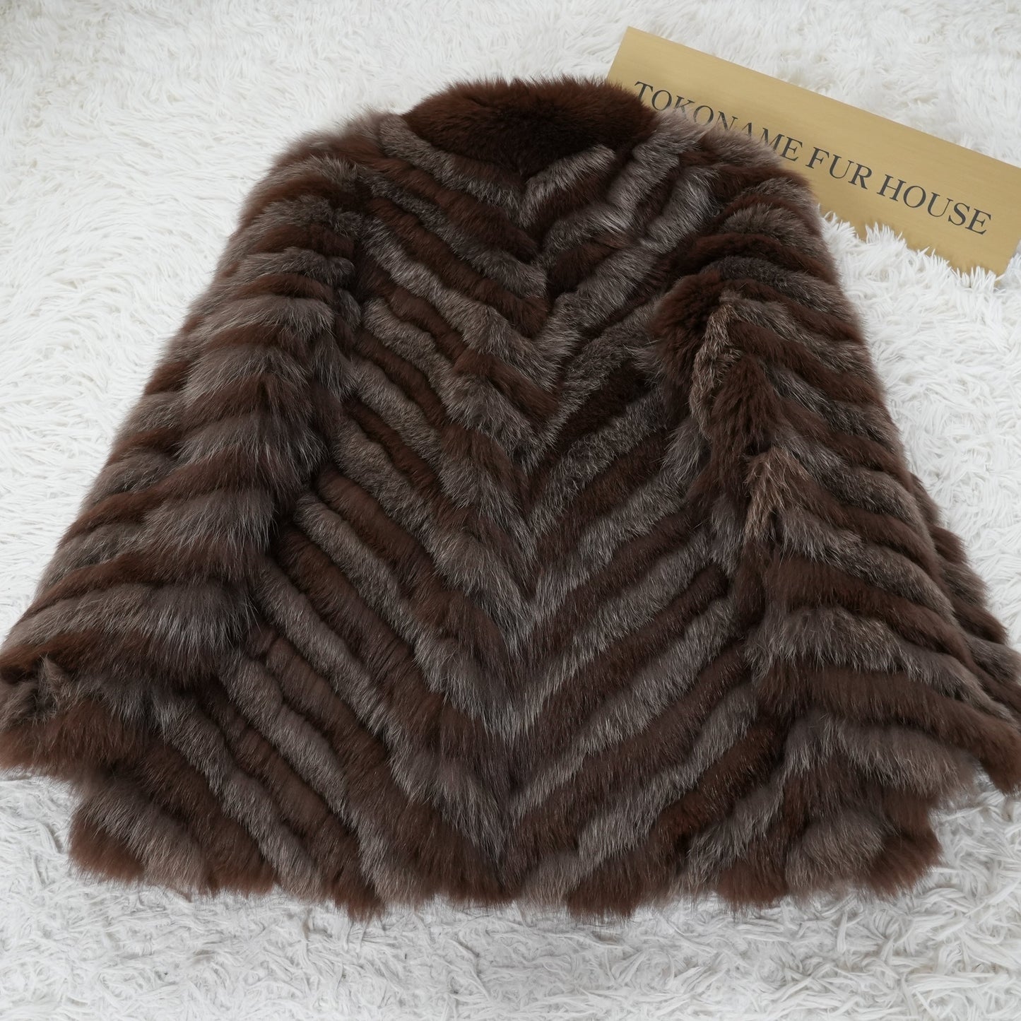 Two tone Dyed  Fox Fur Coat SAGA FOX - Genuine Vintage Fur From Japan