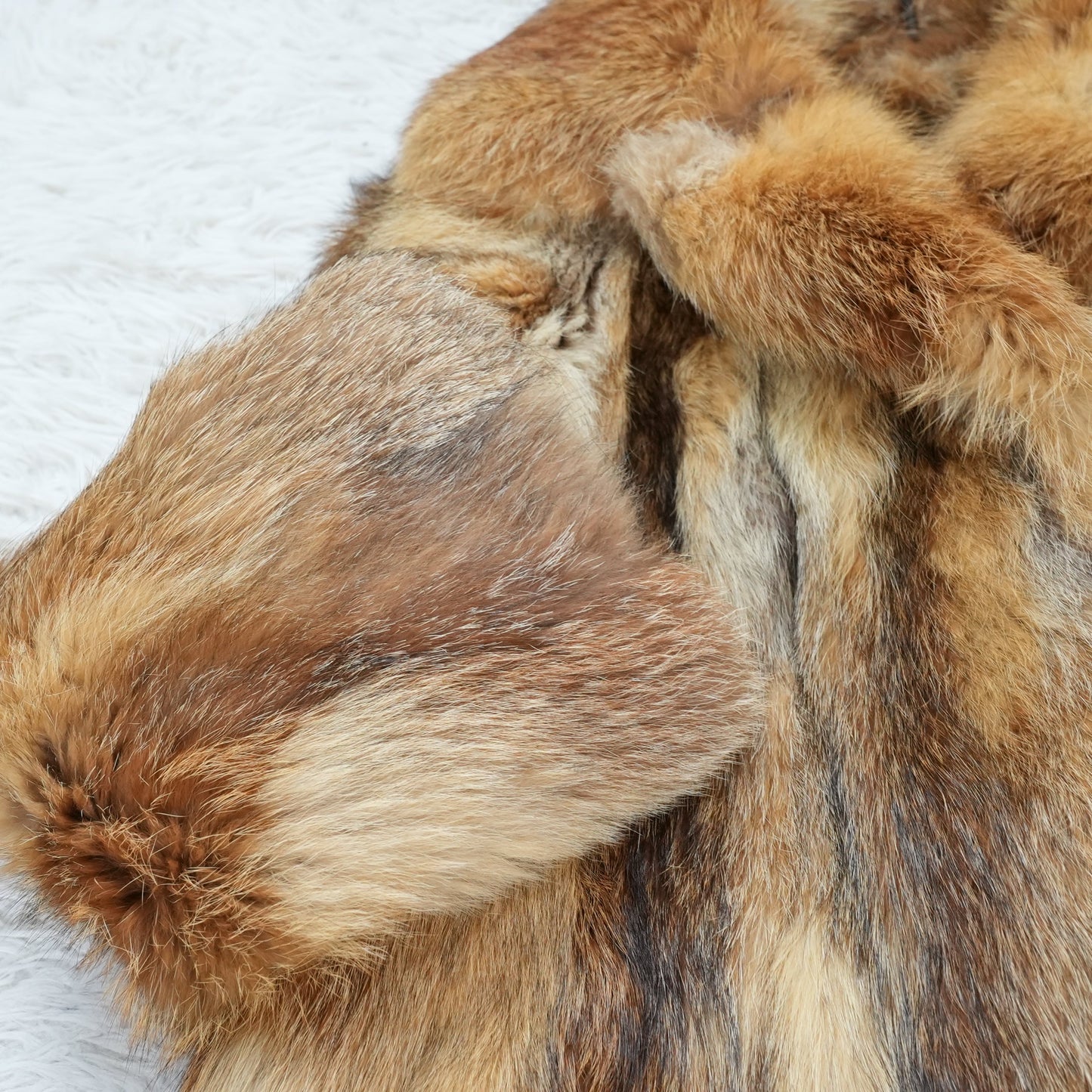 Red Fox Long Coat - Genuine Vintage Fur From Japan