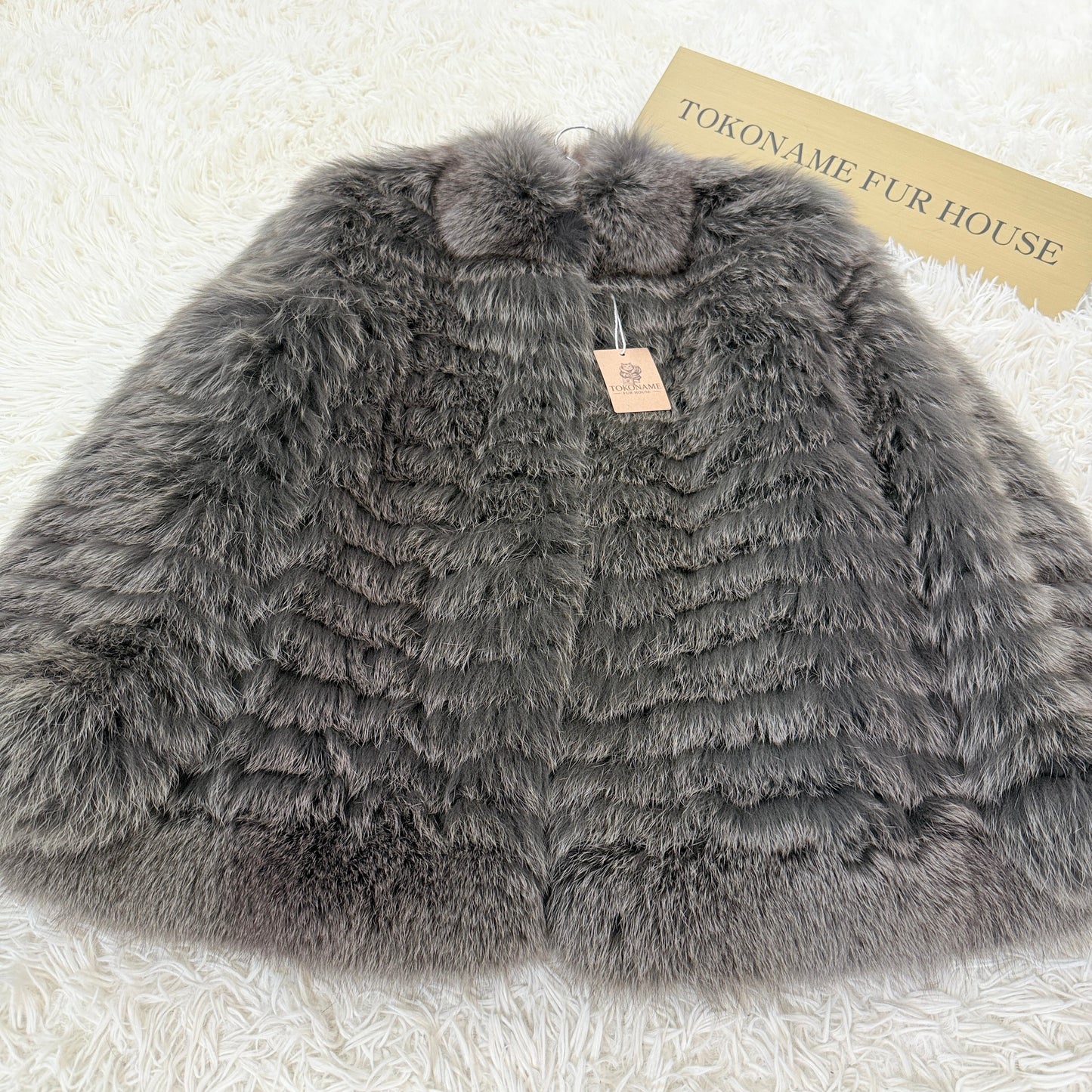 Blue Fox Ash Green Dyed Jacket Vintage Fur Japan