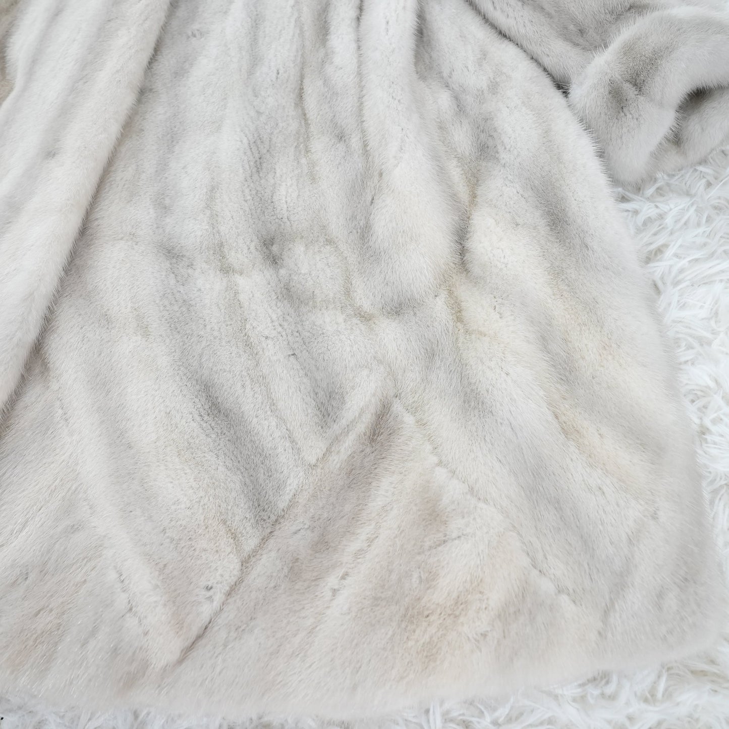 Lavender Mink Coat Patterned Design Roll-up Sleeve - Genuine Vintage Fur From Japan