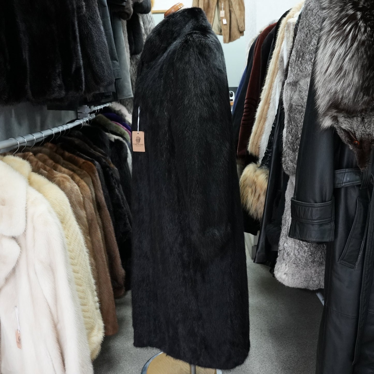 Black Mink Long Coat - Genuine Vintage Fur From Japan