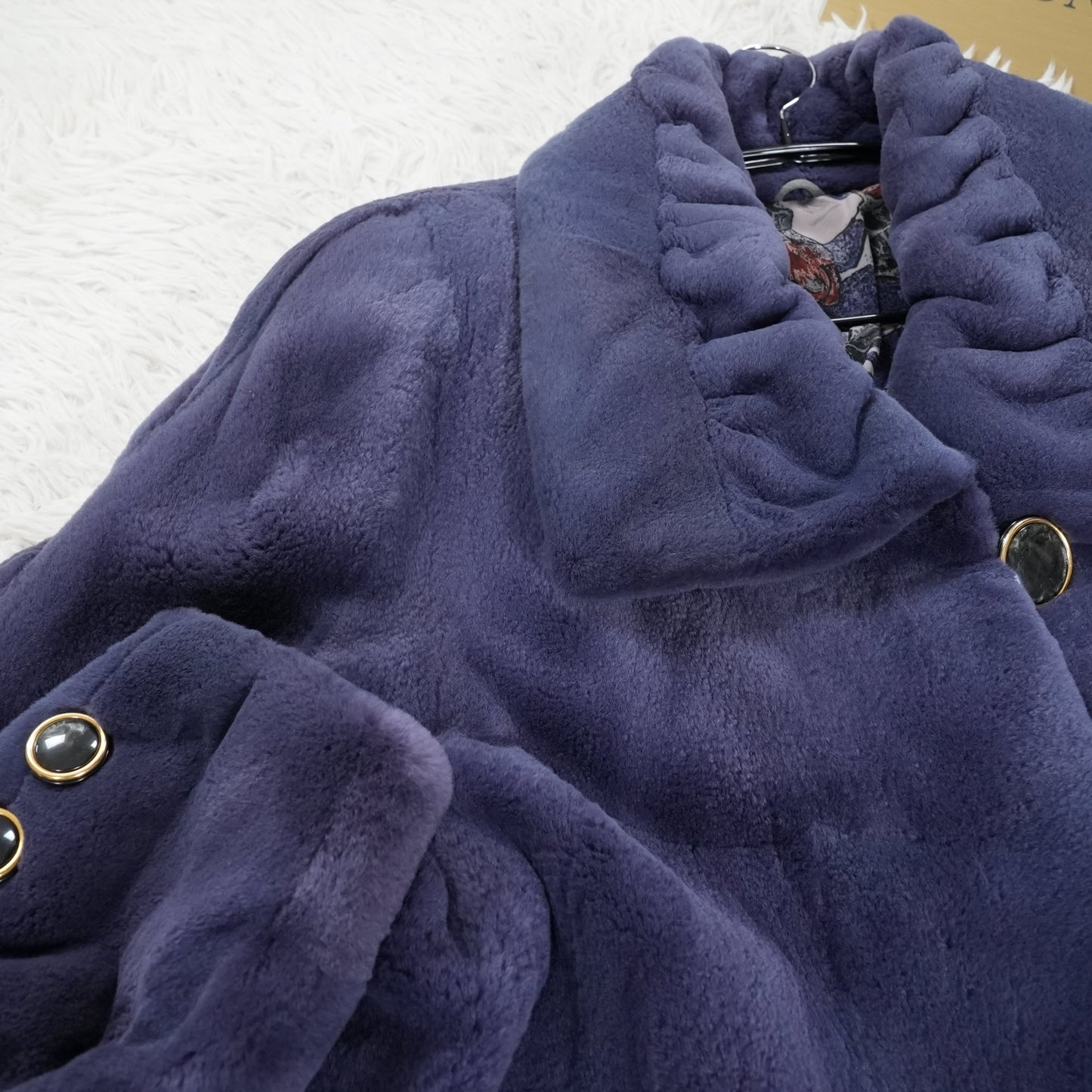 Shaved Mink Blue Dyed Long Coat - Genuine Vintage Fur From Japan