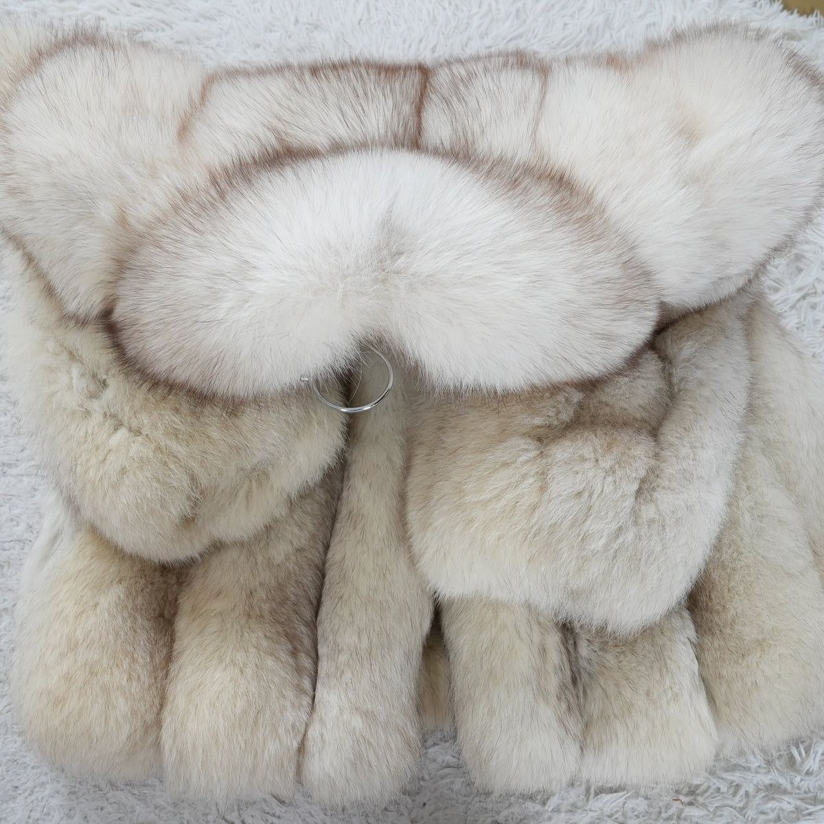 Blue Fox Fur Coat Soft and Fluffy jindo - Genuine Vintage Fur From Japan