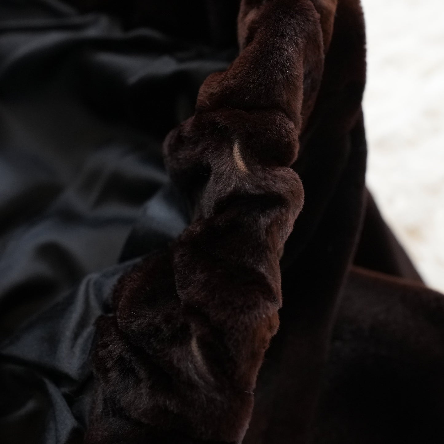Men Shaved Mink and Fox Fur Trim Jacket - Genuine Vintage Fur From Japan