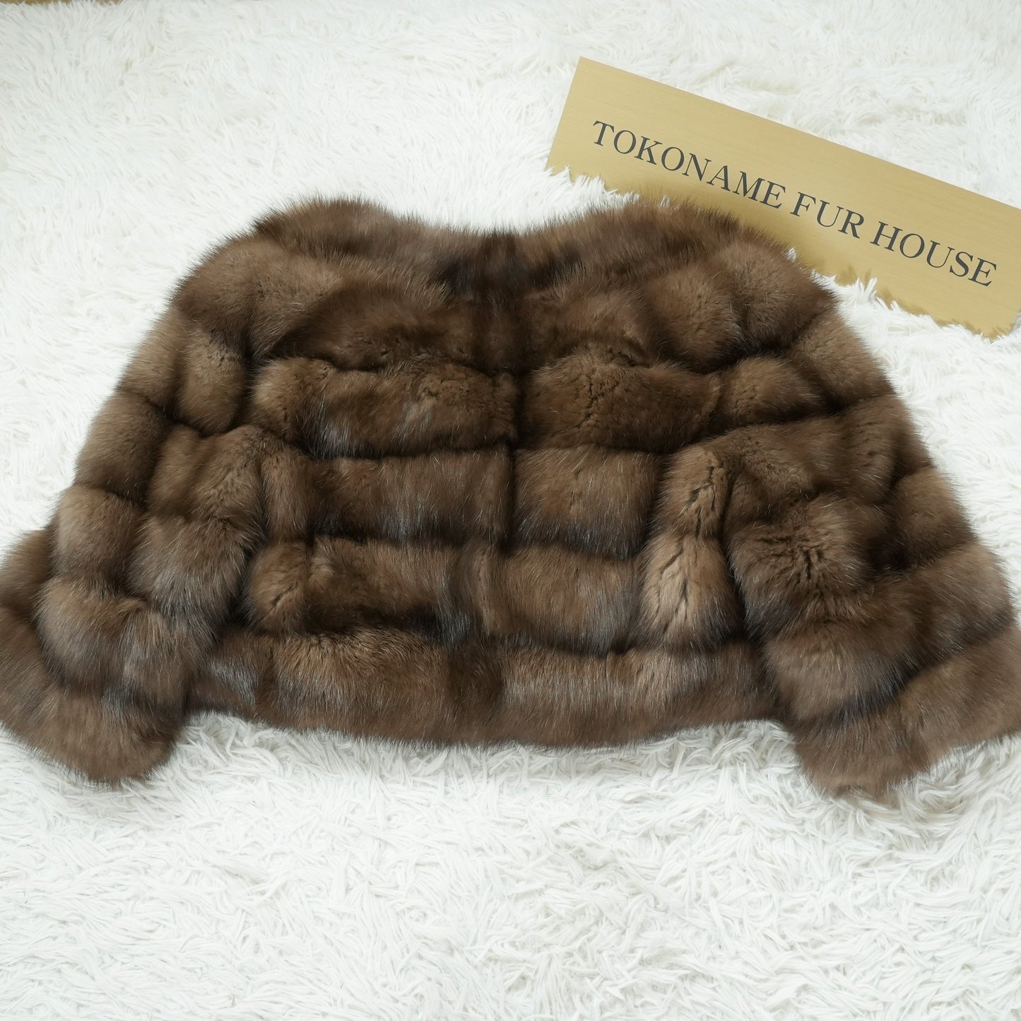 SOBOL Silvery Russian Sable Fur cropd Jacket - Genuine Vintage Fur From Japan