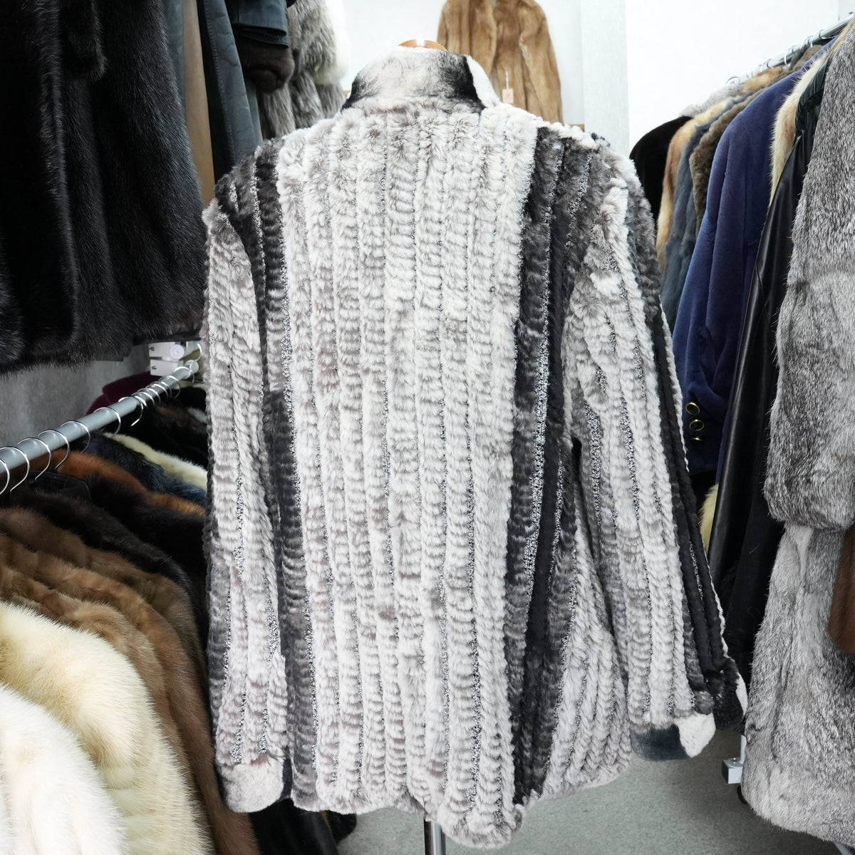 Rex rabbit reversible Coat - Genuine Vintage Fur From Japan