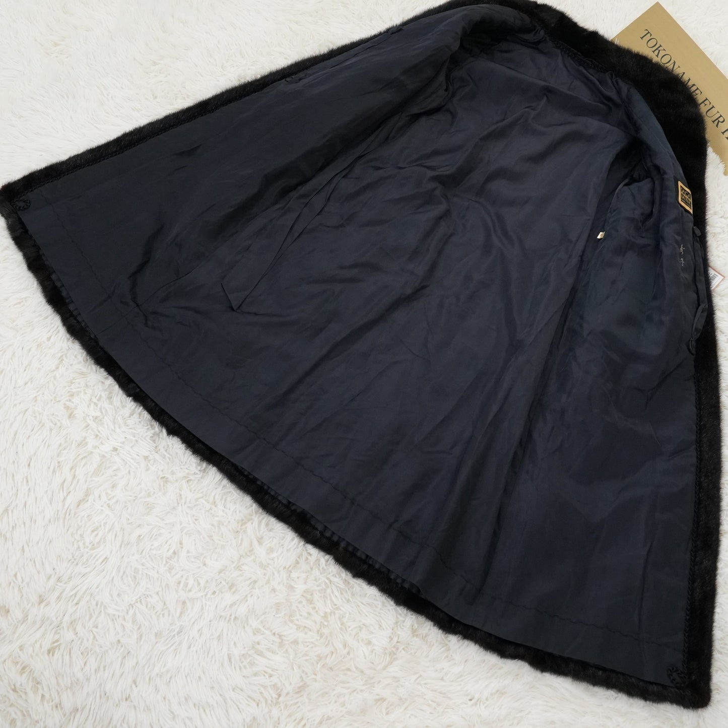 Dark Mink Long Coat Hair Up - SAGA MINK Genuine Vintage Fur Japan