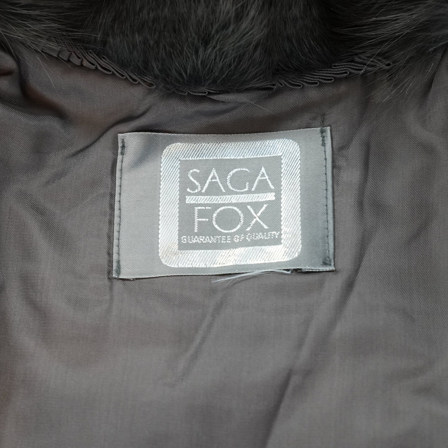 Gray Dyed Fox Fur Coat SAGA FOX - Genuine Vintage Fur From Japan