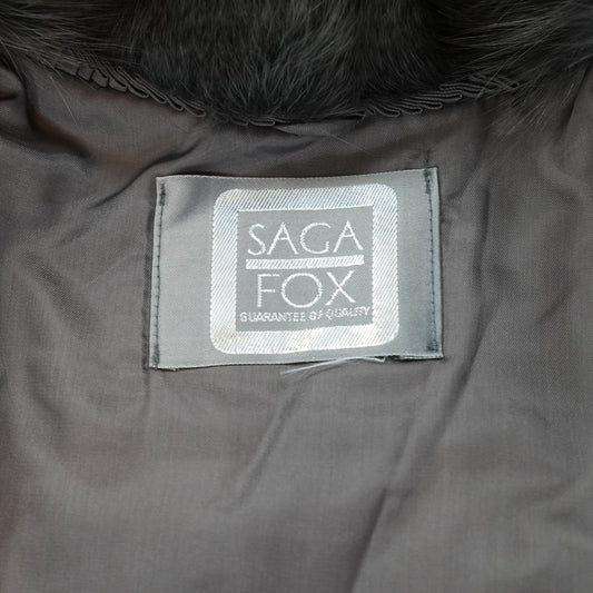 Gray Dyed Fox Fur Coat SAGA FOX - Genuine Vintage Fur From Japan