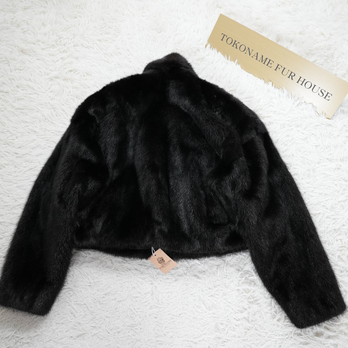 Dark Mink Big collar crop Jacket - Genuine Vintage Fur From Japan