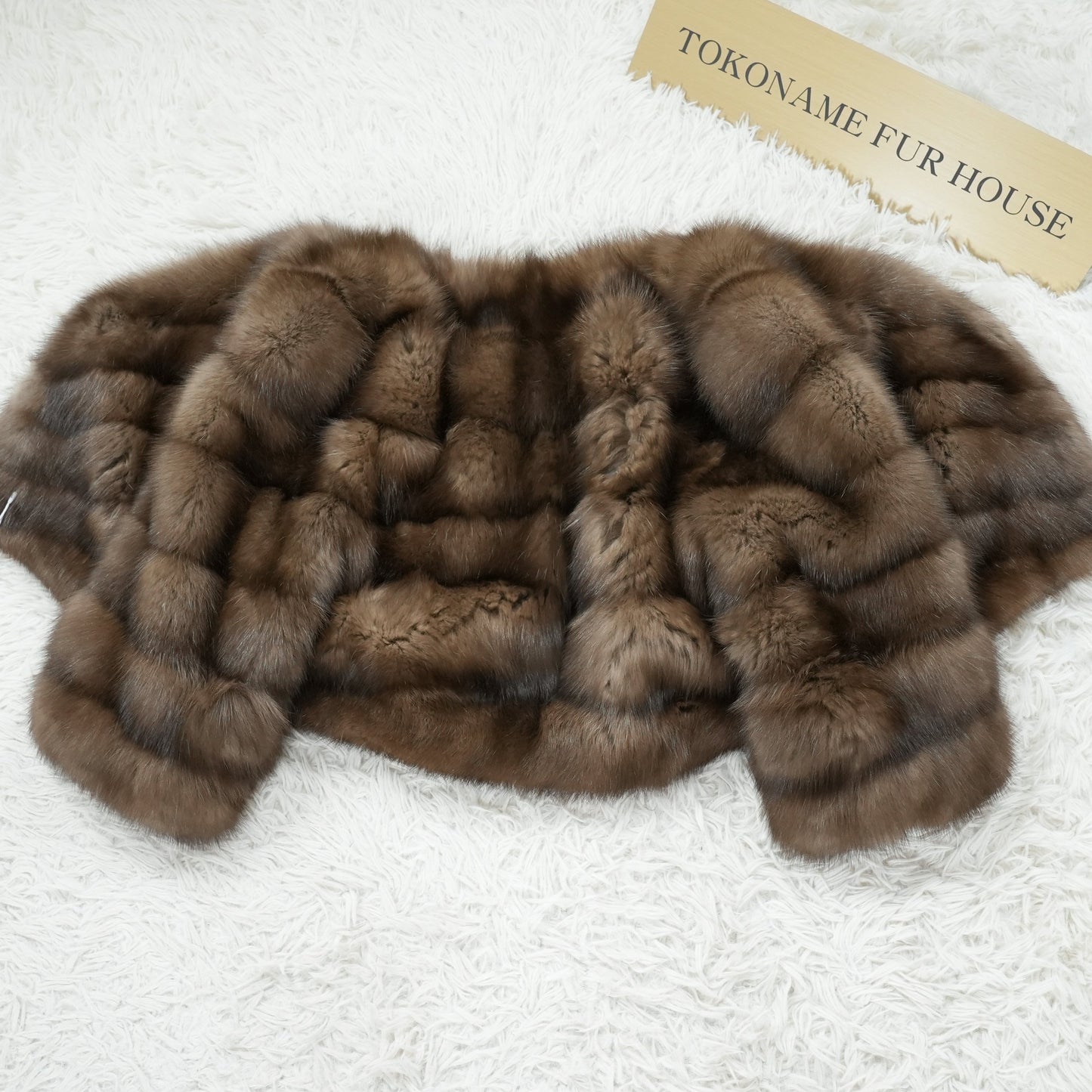 SOBOL Silvery Russian Sable Fur cropd Jacket - Genuine Vintage Fur From Japan