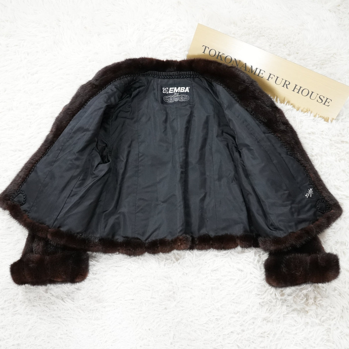 EMBA Mink crop Jacket Roll up Sleeve - Genuine Vintage Fur From Japan