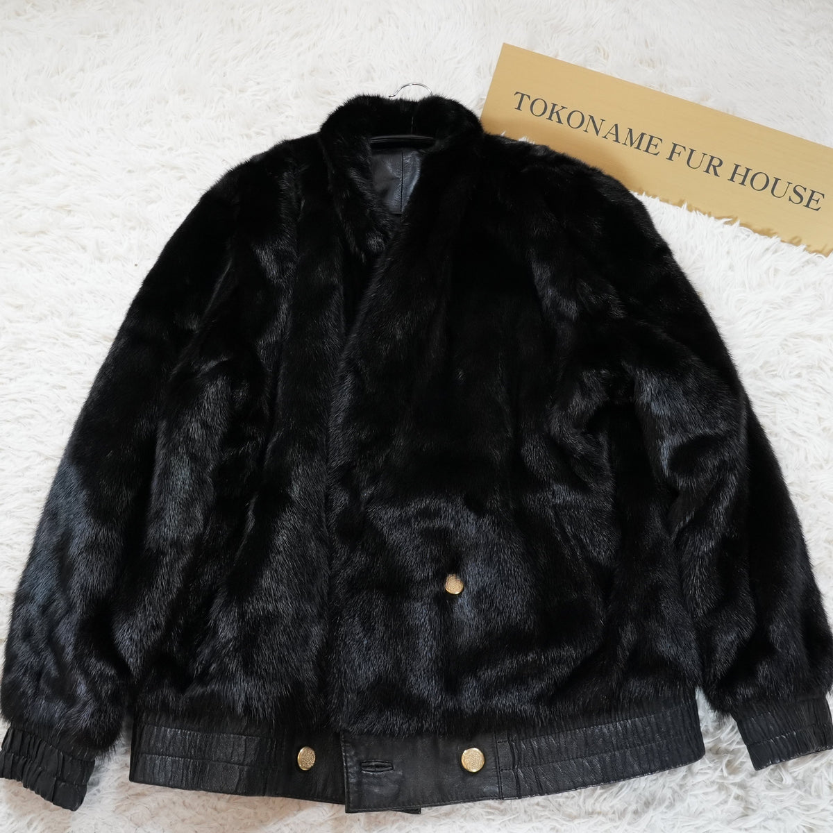 Men Reversible Mink and Leather Bomber Jacket - Genuine Vintage Fur From Japan