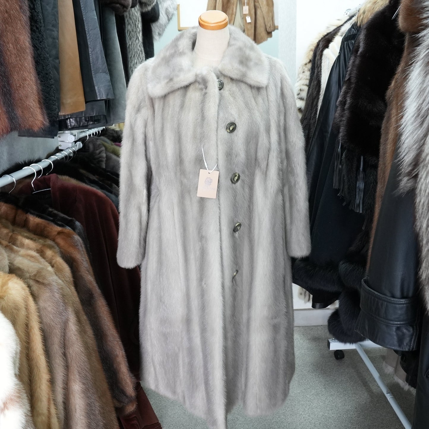 Sapphire Mink Long Coat A-LINE - Genuine Vintage Fur From Japan