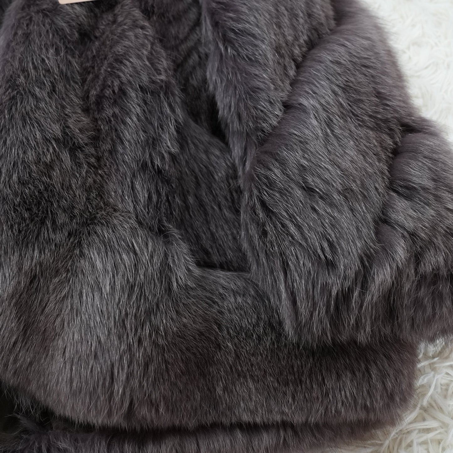 Amethyst Deyd Fox Fur Coat EMBA - Genuine Vintage Fur From Japan