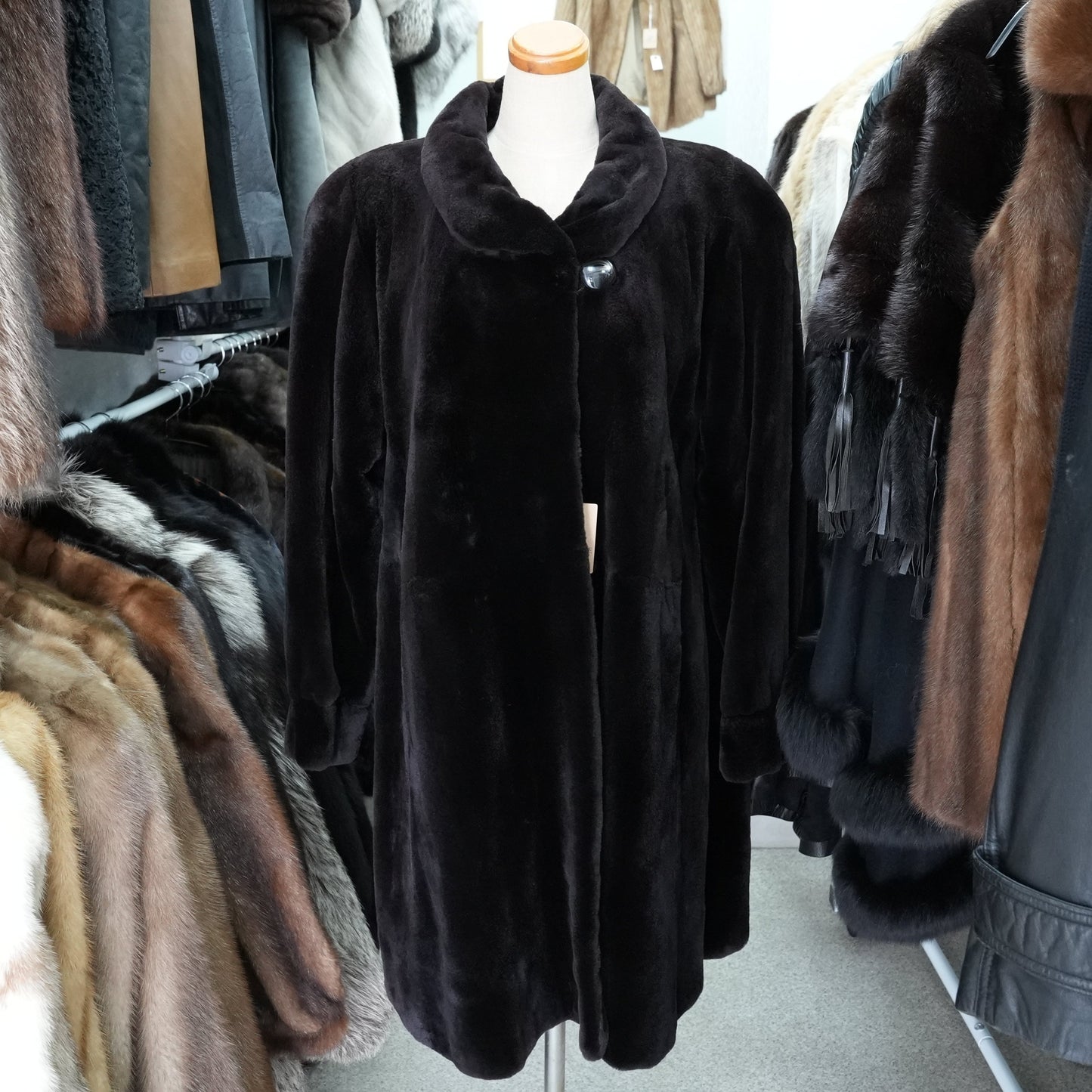 Shaved Mink Long Coat A-line silhouette SAGA MINK - Genuine Vintage Fur From Japan