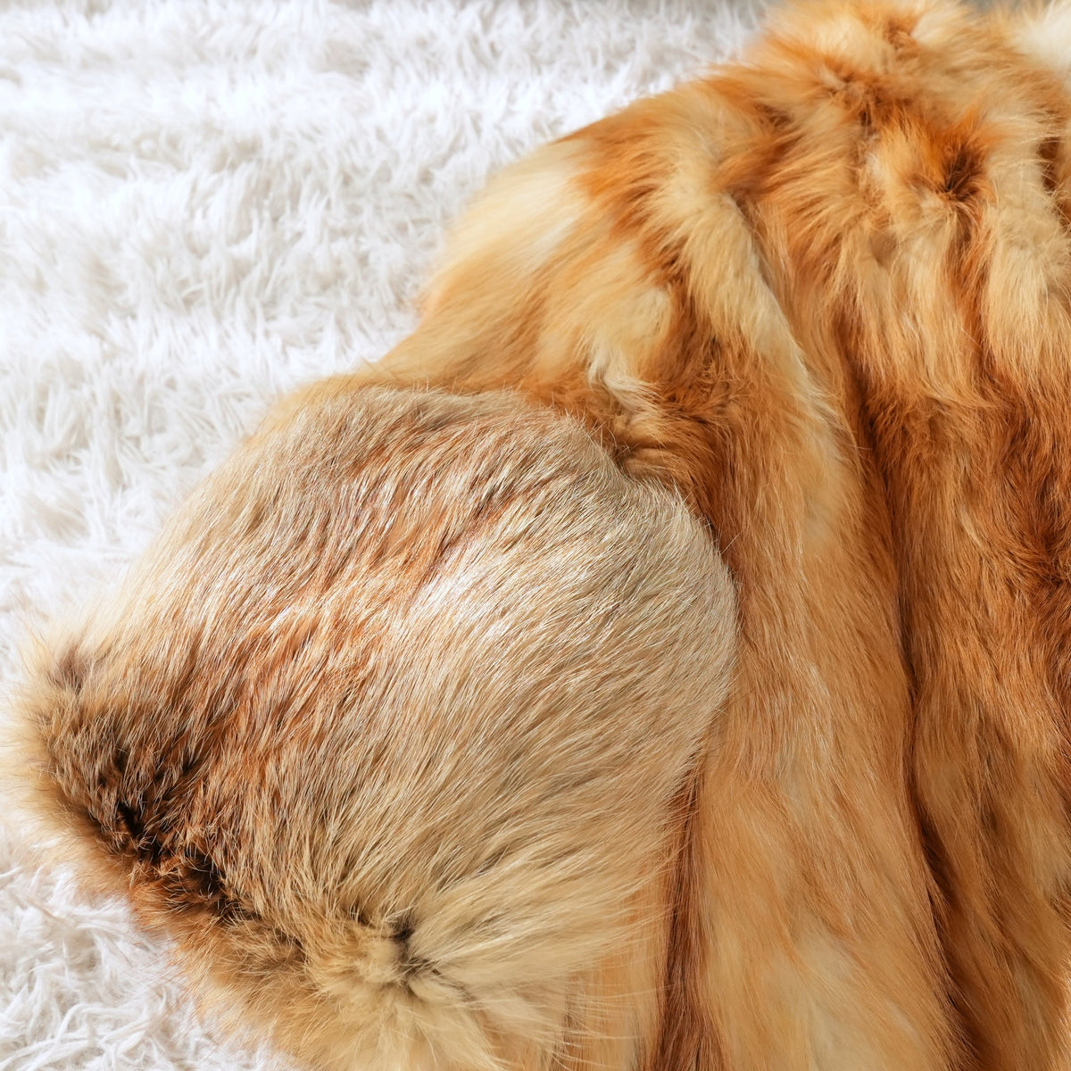 Red Fox Fur Long Coat L fur - Genuine Vintage Fur From Japan