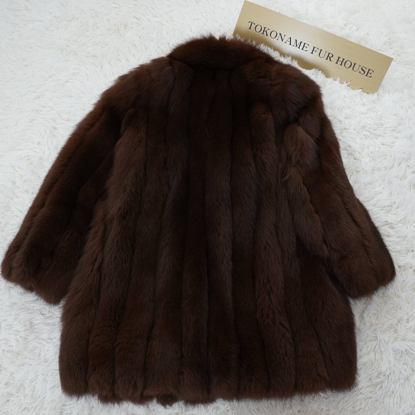 Brown Dyd Fox Coat - SAGA FOX Genuine Vintage Fur Japan