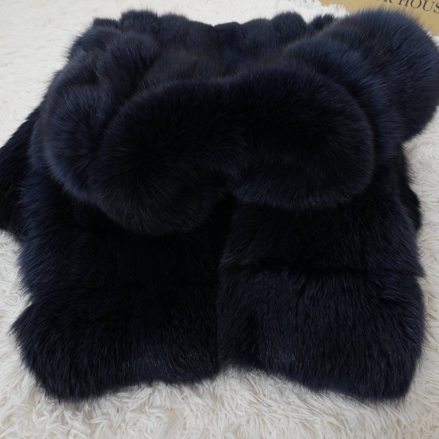 Navy Dye Fox Coat - Saga Fox Genuine Vintage Fur Japan