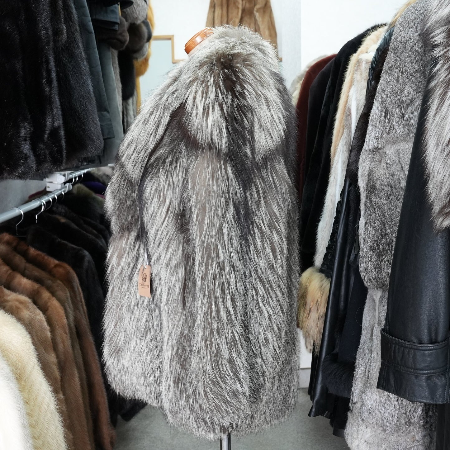 Silver Fox Fur Coat - Genuine Vintage Fur From Japan
