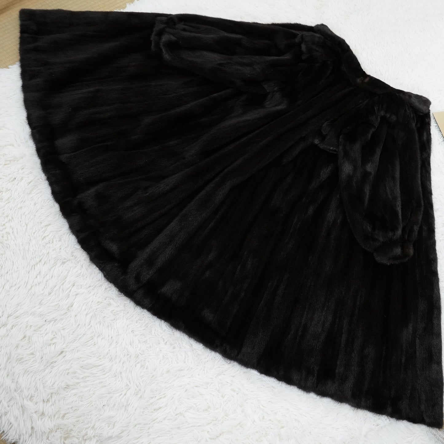 Glama Mink A-Line Long Fur Coat Women’s Vintage Luxury Outerwear
