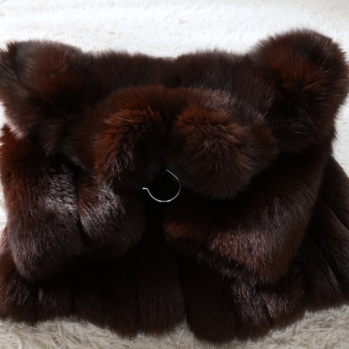 Dark Brown Dyed Fox Fur Coat Soft and Fluffy - Genuine Vintage Fur From Japan