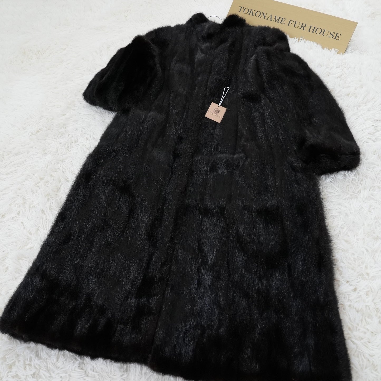 Dark Mink Long Coat Hair Up - SAGA MINK Genuine Vintage Fur Japan