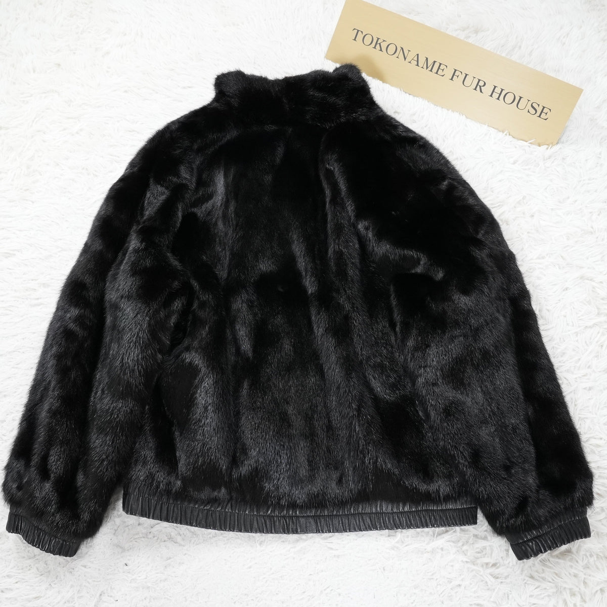 Men Mink and Leather Reversible Zip up Bomber Jacket - Genuine Vintage Fur From Japan