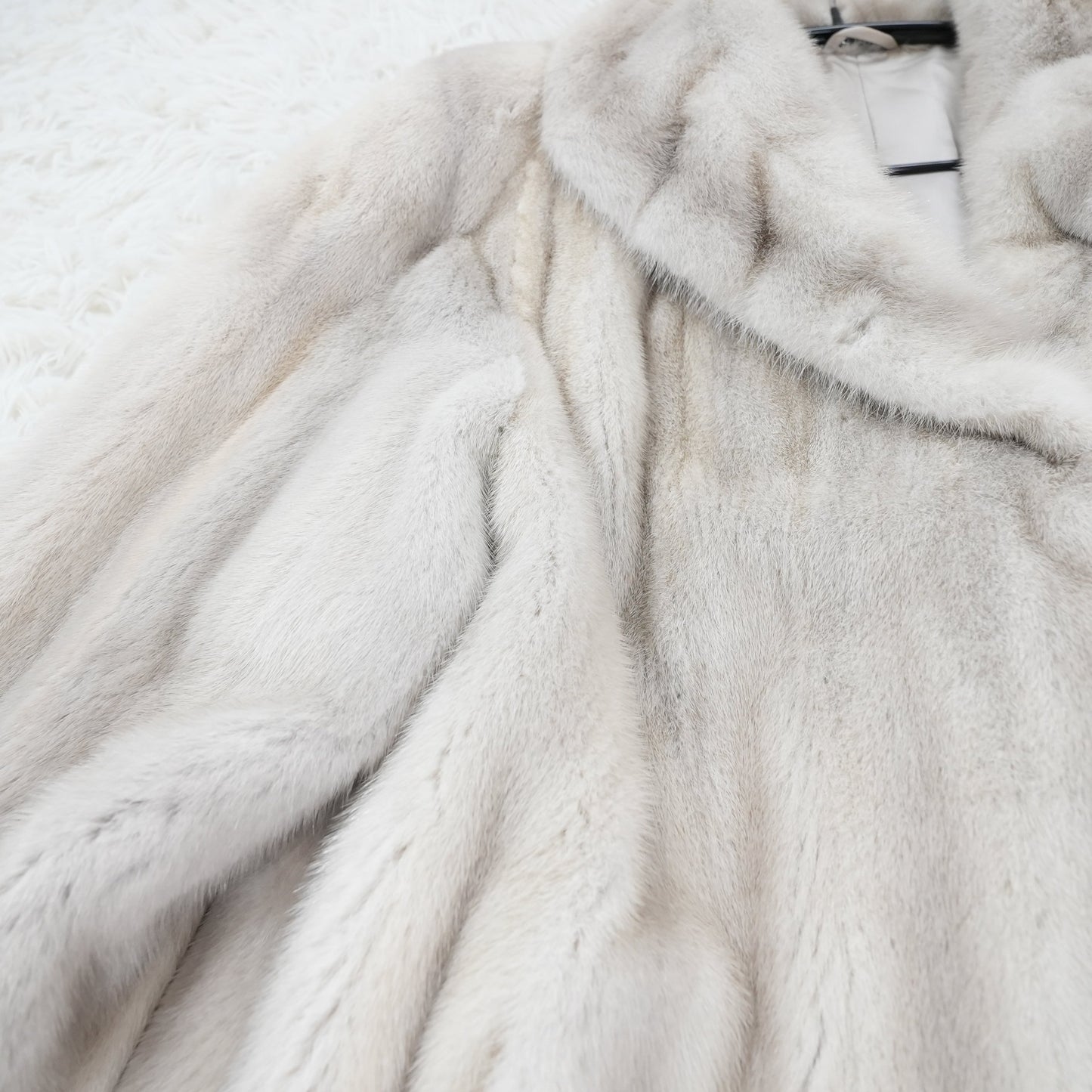 Lavender Mink Coat Patterned Design Roll-up Sleeve - Genuine Vintage Fur From Japan