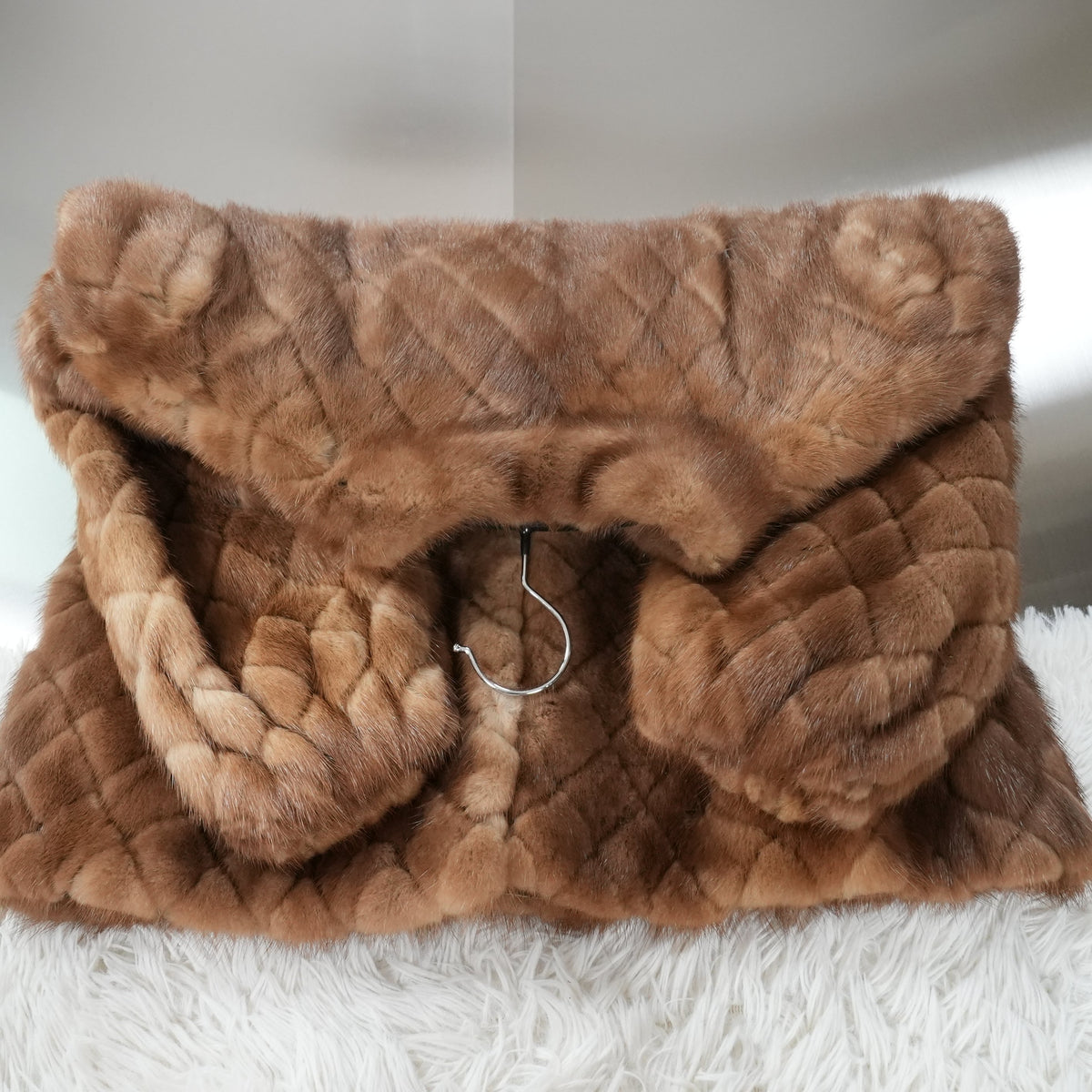 Demi Buff Mink Fur Diamond Cut Design Jacket - Genuine Vintage Fur From Japan