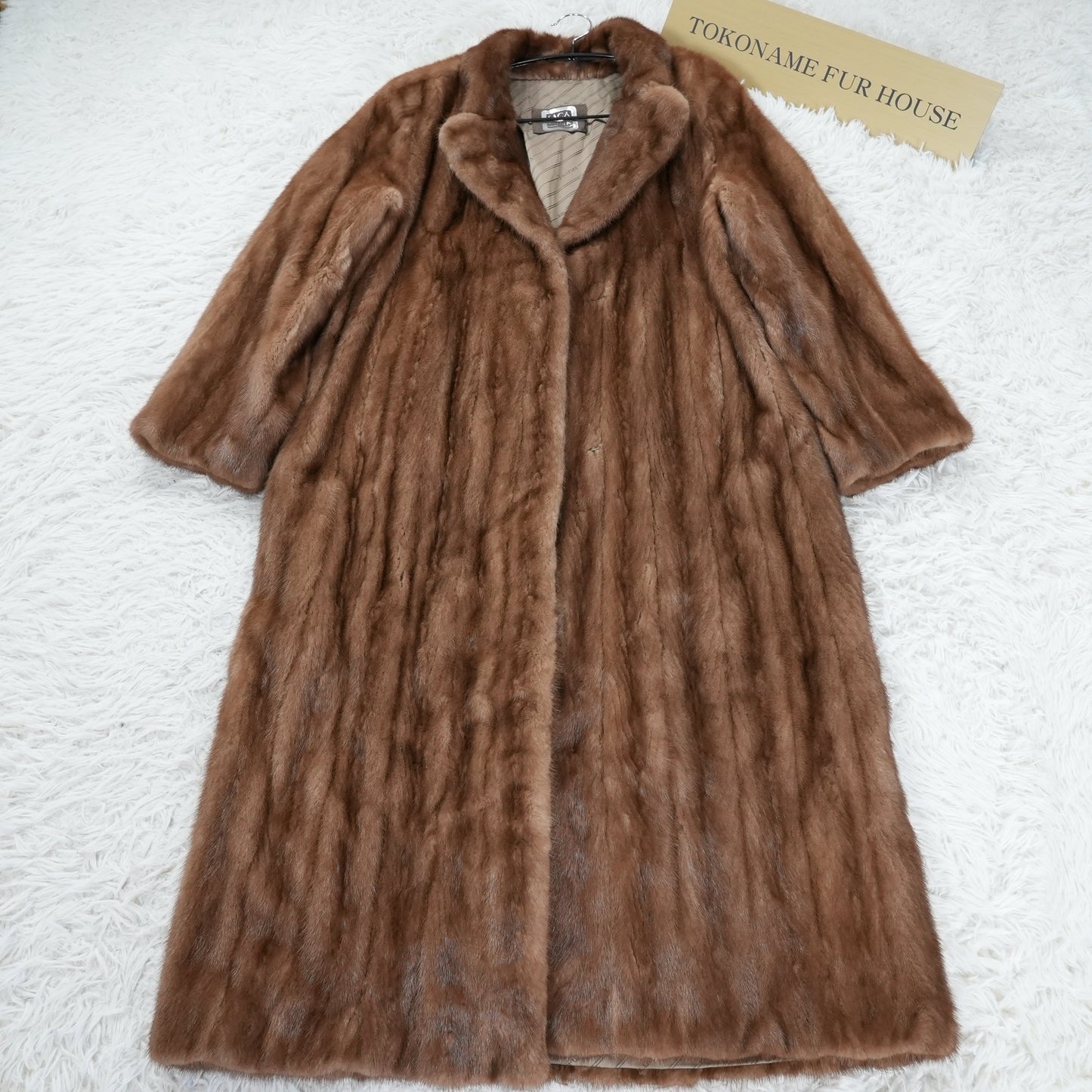 Demi Buff Mink Very Long Coat maxi length SAGA MINK - Genuine Vintage Fur From Japan