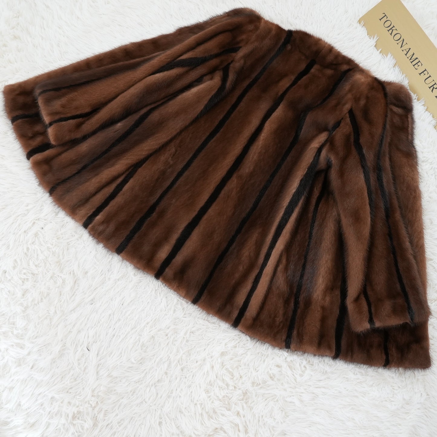 Mink Fur Stripe Design jacket Genuine Vintage Fur Japan