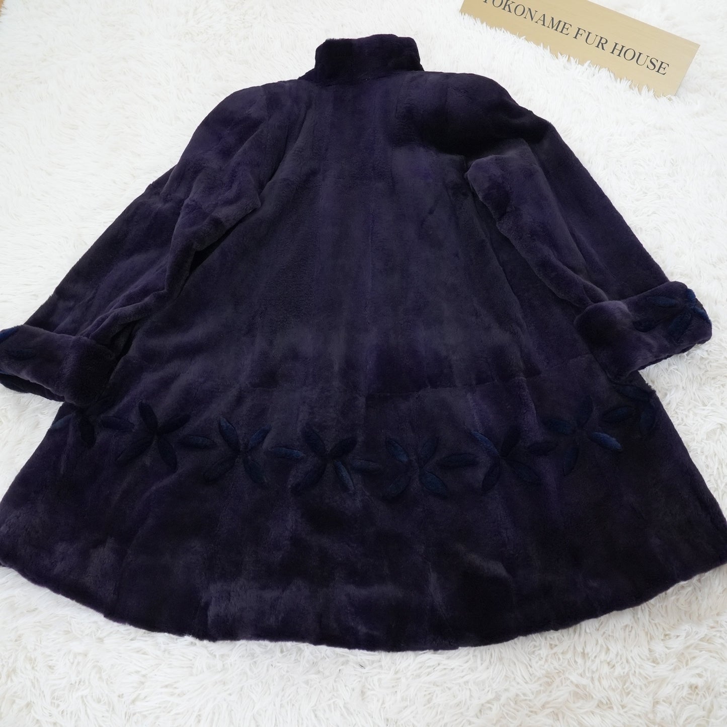 Shaved Mink Purple Dyed Roll Up Sleeve Genuine Vintage Fur Japan